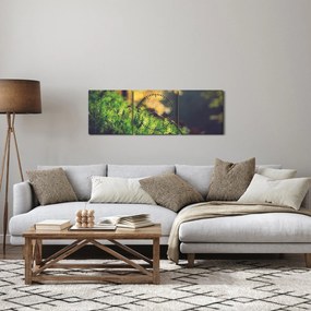 Obraz mchu z grzybem (z zegarem) (90x30 cm)