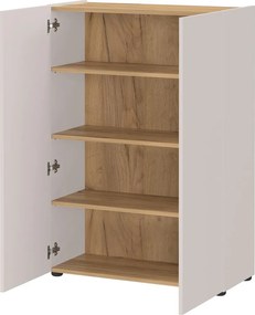 Kremowa szafka w dekorze dębu 74x105x33 cm Alviano – Germania