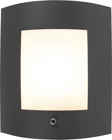 Lampa ścienna zewnętrzna antracytowa IP44 czujnik zmierzchu - Emmerald