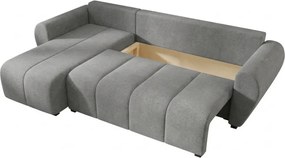 Rozkładana dwustronna sofa narożna do L SEVIO 246x145 cm, szara + 2 poduszki GRATIS