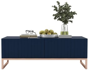 Granatowy stolik kawowy z lamelami G9-Z34