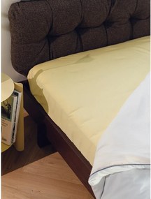 Żółte bawełniane prześcieradło z gumką 180x200 cm Oba – noo.ma