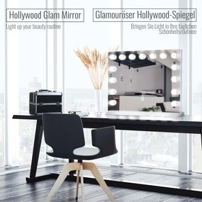 Aquamarin Lustro łazienkowe LED Hollywood 58 x 43 cm