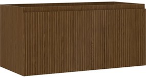 Mexen Rivel szafka łazienkowa podumywalkowa 100 cm, 1 szuflada, ryflowana , orzech - 91A20-10047-1-BF86