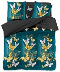 PrzytulneMieszkanie.pl PrzytulneMieszkanie.pl Pościel z mikrofibry ZŁOTY I BIAŁY MOTYL czarne Rozmiar pościeli: 70 x 80 cm | 140 x 200 cm