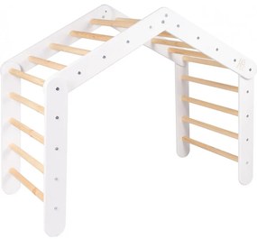 Duża drabinka dla dzieci 112x61x94 cm składana do pokoju. drewniana, biała - meowbaby®