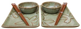 6-częściowy komplet zielonych naczyń ceramicznych do sushi MIJ