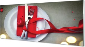 Panel szklany do Kuchni Kolacja przy Świecach w Kształcie Serca