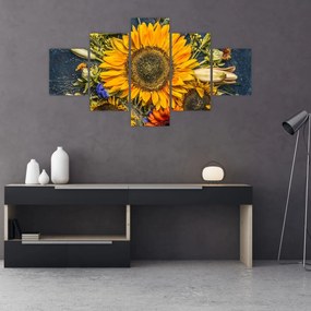 Obraz - Jesienne kwiaty (125x70 cm)