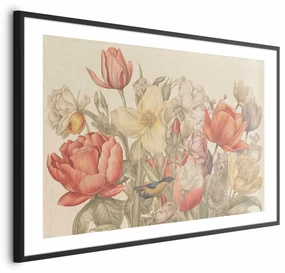 Plakat Bukiet 60x40 cm z ramą czarną z marginesem ARTGEIST B
