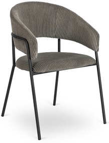 Krzesło Tapicerowane TINKA Szare Sztruksowe Nowoczesne Loft