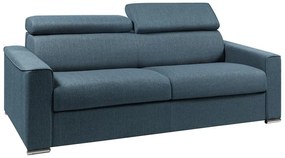 Kanapa 4-osobowa z ekspresowym mechanizmem rozkładania z tkaniny VIZIR - Kolor: niebieski - Miejsce do spania: 160 cm - Materac 18 cm