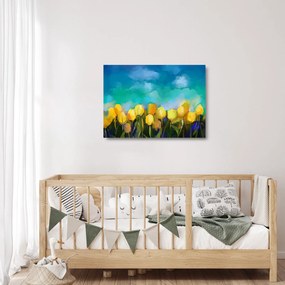 Obraz na szkle żółtych tulipanów (70x50 cm)
