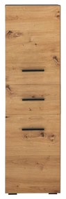 Wysoka wąska szafka łazienkowa w dekorze dębu 130x35 cm Malika – Støraa