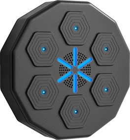 SPORTNOW Trener bokserski z funkcją muzyki, Bluetooth, migające punkty, montaż na ścianie, skóra ekologiczna, Czarny