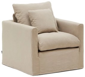 Beżowy lniany fotel Nora – Kave Home
