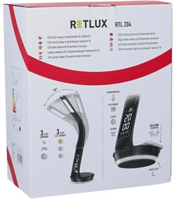 Retlux RTL 204 Lampa stołowa LED z wyświetlaczem iQi ładowaniem czarny, 6 W