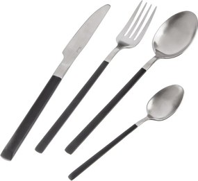 Sztućce ze stali nierdzewnej w czarno-srebrnym kolorze 24 szt. Skandi – Orion