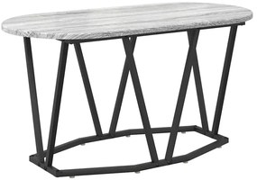 Szary owalny stolik kawowy metalowy N9-G25