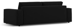 Czarna rozkładana sofa z materiału bouclé 247 cm Jodie – Micadoni Home