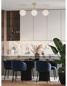 Lampa sufitowa w biało-złotym kolorze ze szklanym kloszem 15x69 cm Amadeo – Candellux Lighting