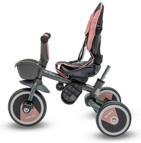 Baby Mix Dziecięcy rowerek trójkołowy 5w1 Relax 365°, różowy