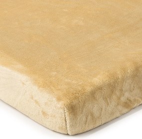 4Home Prześcieradło mikroflanela beżowy, 90 x 200 cm