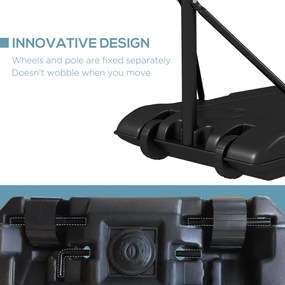 SPORTNOW Kosz do Koszykówki z Podstawą Regulowany 220-250cm | Aosom PL