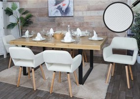 Krzesło do jadalni MCW-A50 II (zestaw 6 sztuk),  kremowo-białe