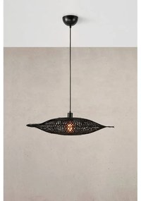 Lampa wisząca w kolorze matowej czerni z bambusowym kloszem ø 75 cm Kumo – Markslöjd