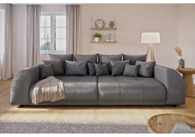 Ciemnoszara sztruksowa rozkładana sofa 310 cm Vanessa – Ropez