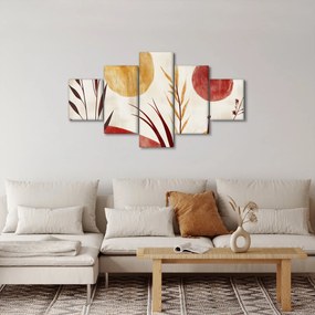 Obraz - Rośliny i okręgi (125x70 cm)