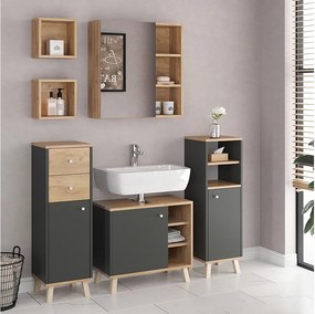 Zestaw mebli łazienkowych antracyt 62x32x54 senyo