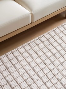 Dywan nowoczesny Jacky Kratka kremowo-beżowy 160 cm x 220 cm