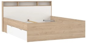 Łóżko dwuosobowe w dekorze dębu ze schowkiem bez stelaża 160x200 cm Ikast – Tvilum