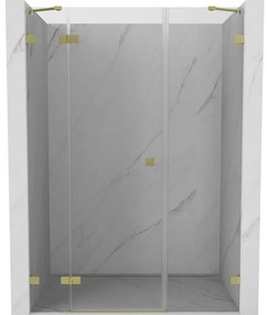 Mexen Lunar drzwi prysznicowe uchylne lewe 125 cm, transparent, złote szczotkowane - 834S-125-050-55-00-L