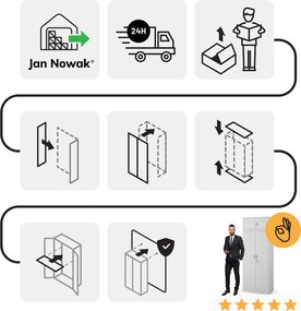 Nadstawka na szafę EWA Compact 800 x 380 x 400 mm, szara
