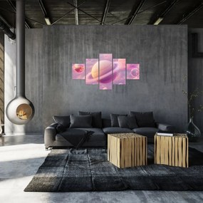 Obraz - Różowa planeta (125x70 cm)