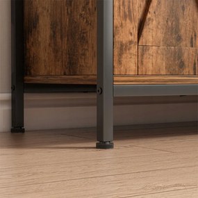 Komoda z szufladami i otwartymi półkami 100x70x35 cm – Vintage brązowa, styl rustykalny