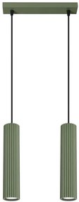 Karbowana podwójna wisząca lampa oliwkowa - D297 K3-W66