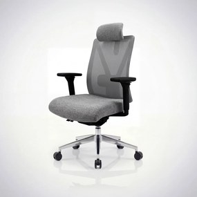 Fotel biurowy ergonomiczny obrotowy z siatkowym oparciem szary: VECTOR