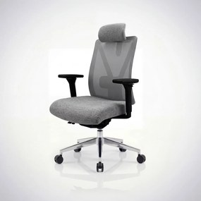Fotel biurowy ergonomiczny szary z siatką VECTOR