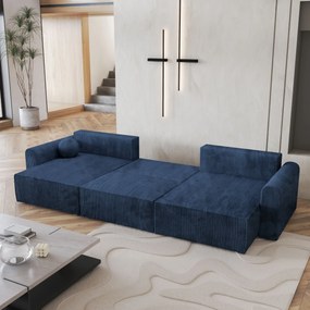 Masseno Narożnik FENTO z funkcją spania i pojemnikiem na pościel Narozniki U, Rozkładana sofa - Niebieski, POSO 05