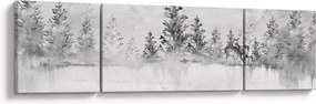 Obraz - Jeleń nad jeziorem (170x50 cm)