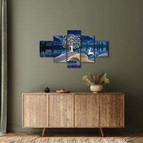 Obraz jelenia w pełni księżyca (125x70 cm)