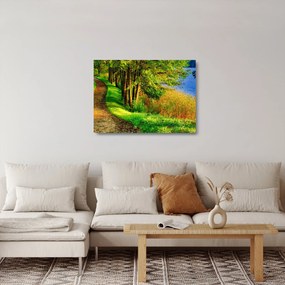 Obraz na szkle szlaku wzdłuż wody (70x50 cm)