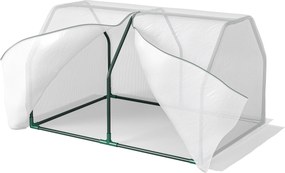 Outsunny Mini Szklarnia Tunel Foliowy Odporny na Warunki Atmosferyczne Łatwy Transport Zielony 99x71x60cm | Aosom PL