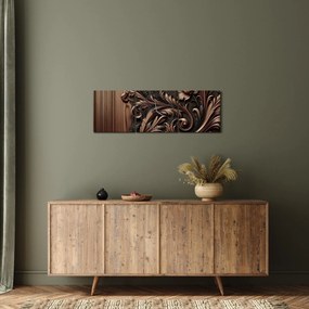 Obraz - Wzór z drewna (z zegarem) (90x30 cm)