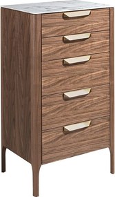 Szyfoniera z drewna orzechowego z blatem ze szkła imitującego marmur 7039 ANGEL CERDA