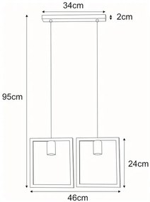 Podwójna geometryczna lampa wisząca - S097-Natsa